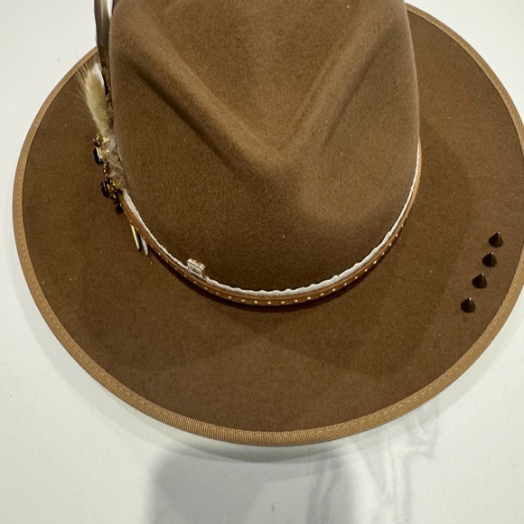 Elegant Brown Feathered Hat - Picture 2 of 4